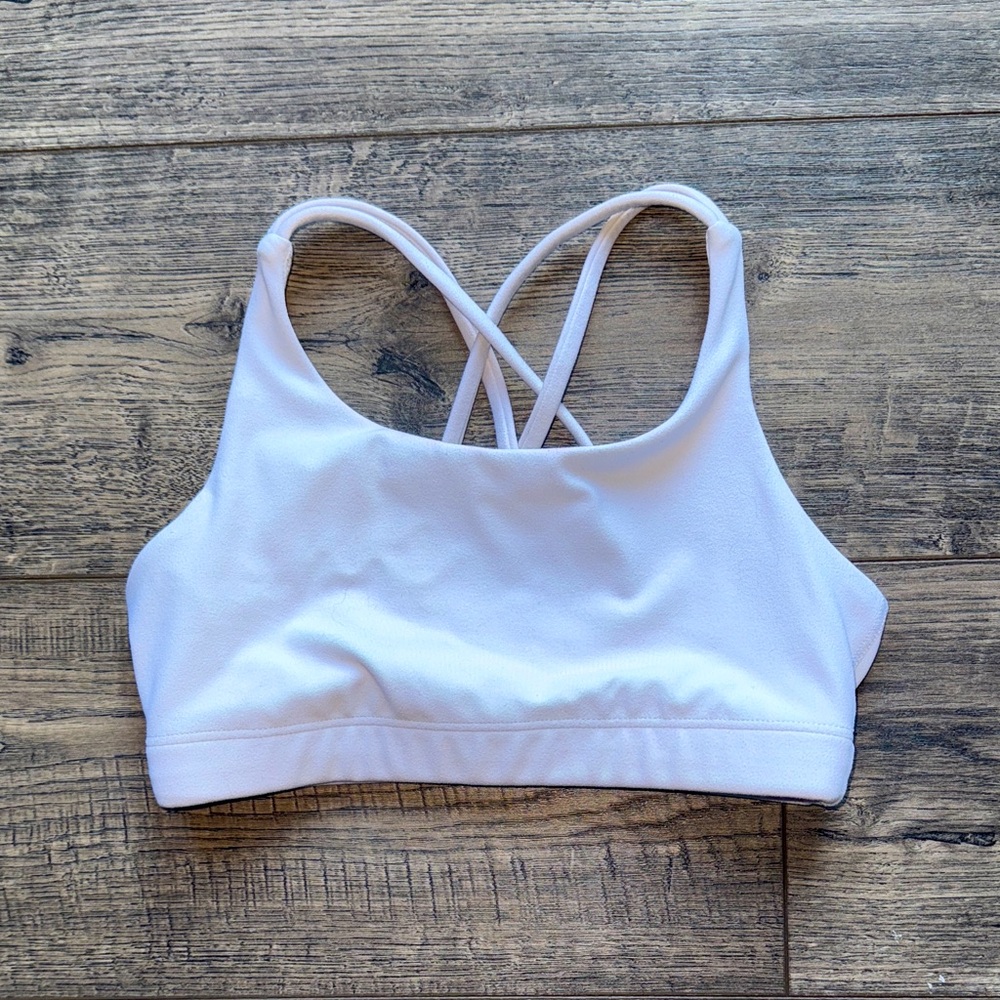 Athleta Girl White Sports Bra S/7 EUC